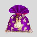 Load image into Gallery viewer, Dupion Silk Traditional Buti Embroidery Potli
