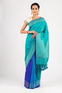 Banarasi Cotton Silk 3 colour Patli Pallu Saree