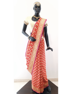 Load image into Gallery viewer, Banarasi Silk Old Legacy Red Saree
