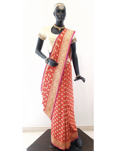 Banarasi Silk Old Legacy Red Saree