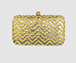 Load image into Gallery viewer, The Chevron Gold Miniaudiere
