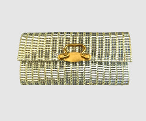 The Metalic Silver Clutch With Pull