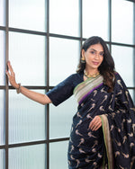 Load image into Gallery viewer, Benaras Silk Parrot Jaal Saree
