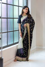 Load image into Gallery viewer, Benaras Silk Parrot Jaal Saree
