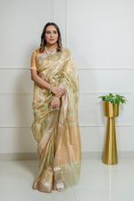 Load image into Gallery viewer, Kota Tissue Silver Gold Falak Saree
