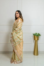Load image into Gallery viewer, Kota Tissue Silver Gold Falak Saree
