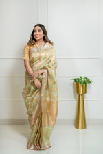 Load image into Gallery viewer, Kota Tissue Silver Gold Falak Saree
