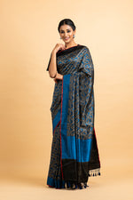 Load image into Gallery viewer, Benaras Satin Bird On Tree Saree
