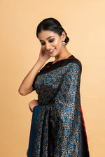 Load image into Gallery viewer, Benaras Satin Bird On Tree Saree
