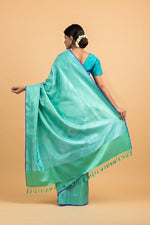 Load image into Gallery viewer, Benaras Satin Woven Basket Saree
