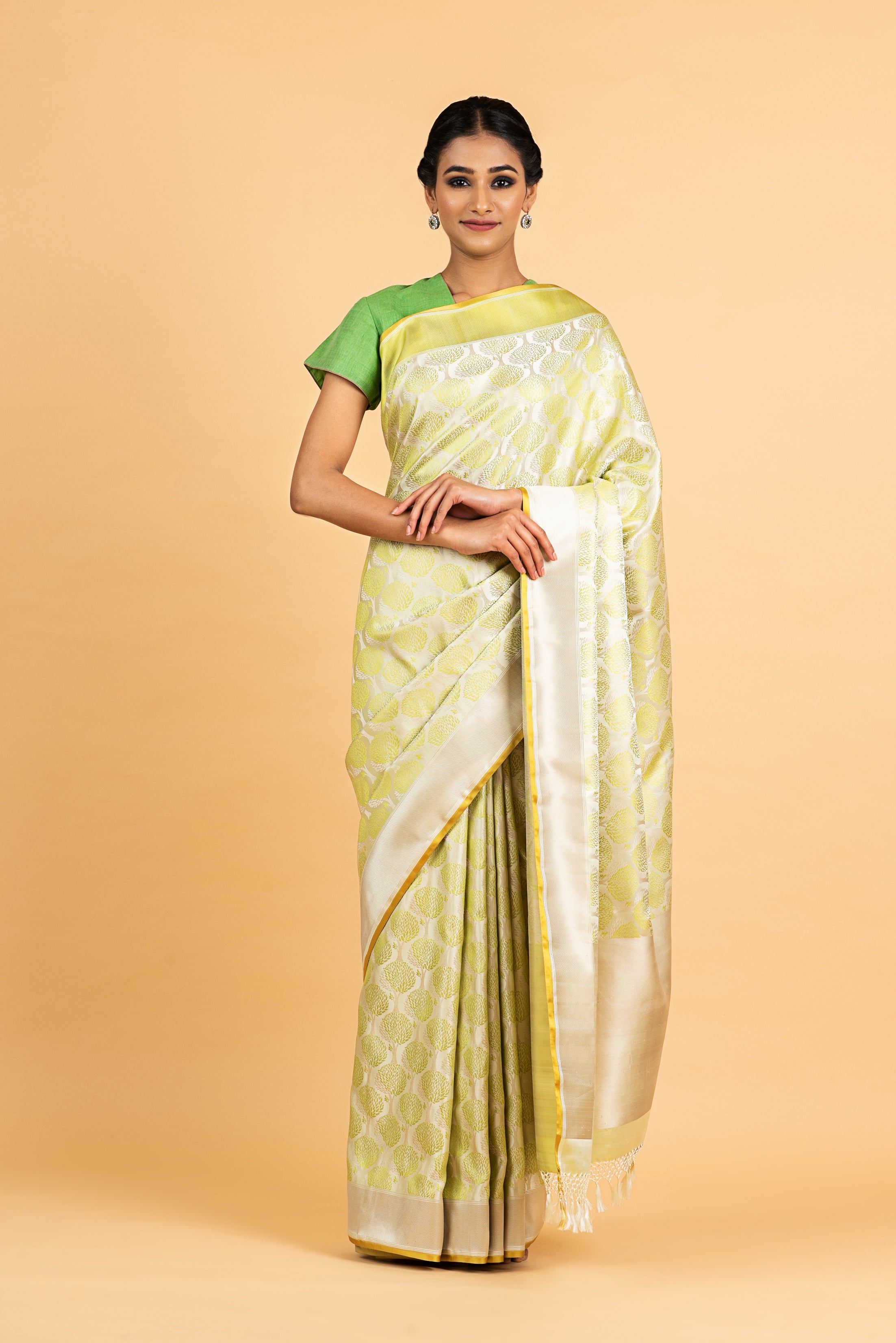 Benaras Satin Tree Buta Saree