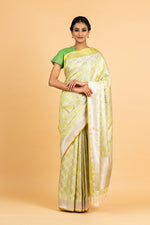 Load image into Gallery viewer, Benaras Satin Tree Buta Saree
