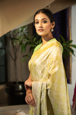 Load image into Gallery viewer, Benaras Satin Tree Buta Saree
