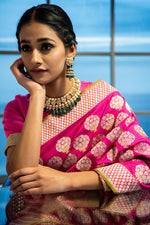 Load image into Gallery viewer, Benaras Katan Silk Guldasta Saree
