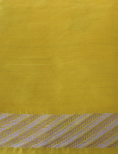Banarasi Katan Silk Chinar Leaf Yellow Saree