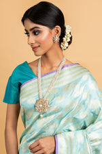 Load image into Gallery viewer, Benaras Silk Forest Palm Leaf Motif Saree
