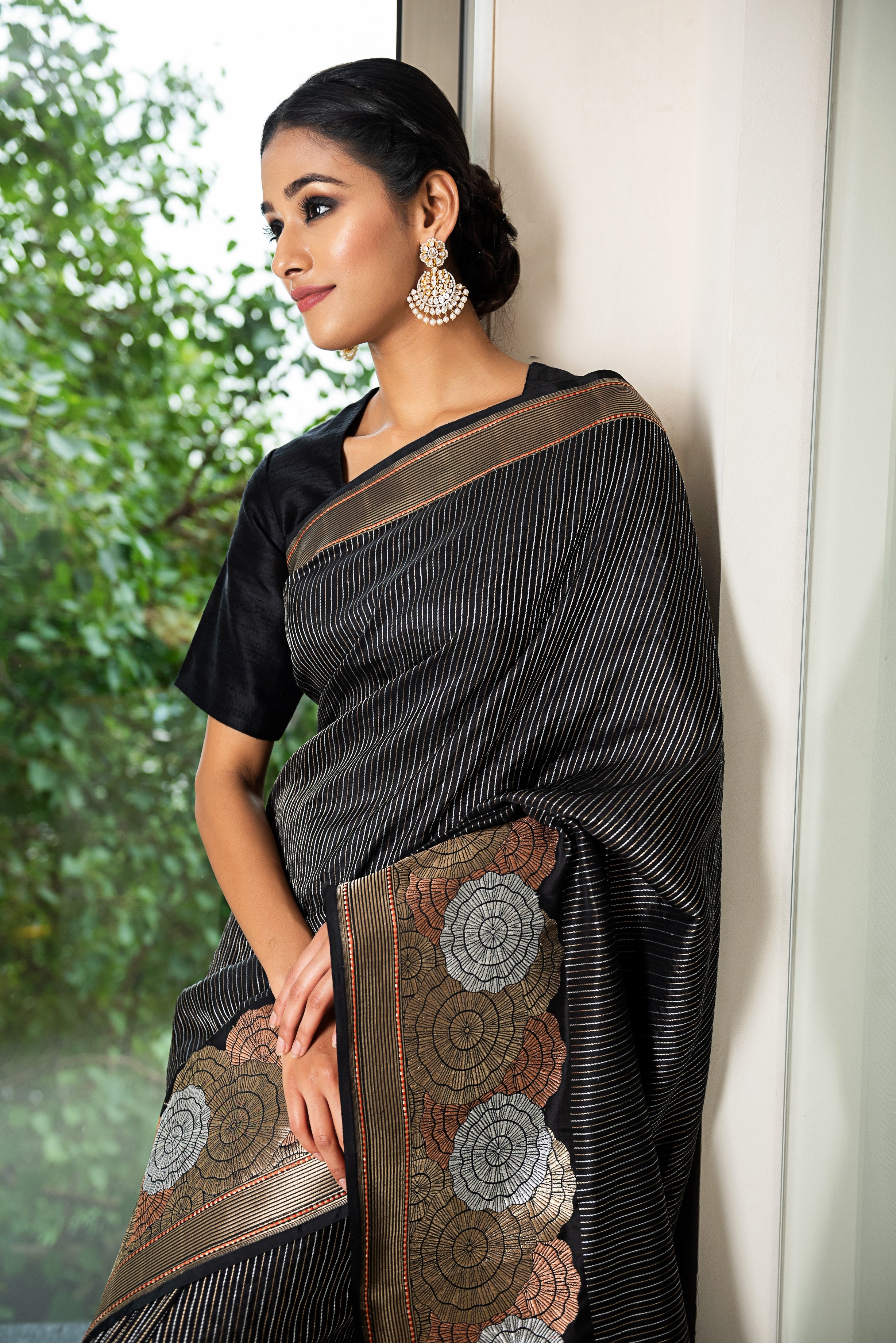 Benaras Silk Sunburst Design Saree