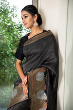 Load image into Gallery viewer, Benaras Silk Sunburst Design Saree

