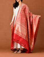 Load image into Gallery viewer, Banarasi Silk Allover Elephant With Bird Jaal Dupatta
