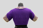 Load image into Gallery viewer, Matka Shawal Collar with Big Mughal Jaal Broder Purple Blouse

