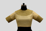 Load image into Gallery viewer, Dupion Kangoora Bandgala Beige Blouse
