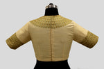 Load image into Gallery viewer, Dupion Kangoora Bandgala Beige Blouse
