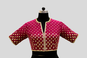 Dupion Silk Graded Diamond Wine Blouse
