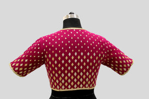 Dupion Silk Graded Diamond Wine Blouse