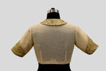 Load image into Gallery viewer, Tissues Chanderi Shawal Collar with Big Mughal Jaal Broder Off White Blouse
