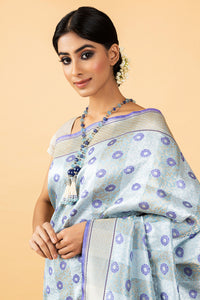 Benaras Katan Silk Mountain Blossom Saree