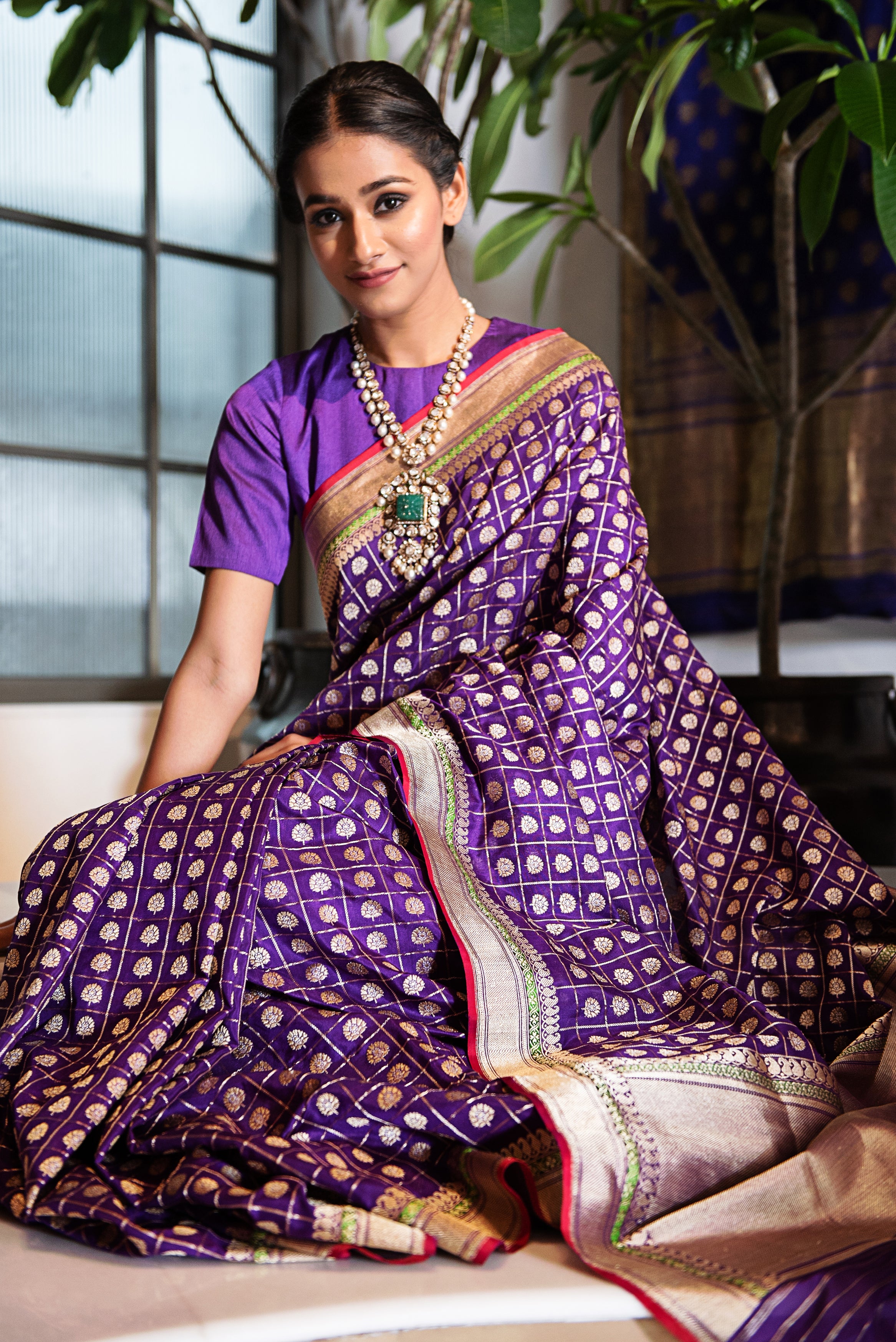 Benaras Silk Bridal Jaal Saree