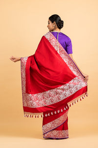 Benaras Satin Parsi Gara Border Saree