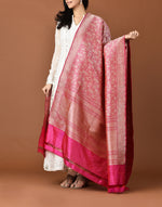 Load image into Gallery viewer, Banarasi Silk Dupatta All Over Jaal Garuda Design Pink Dupatta
