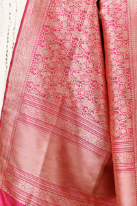 Banarasi Silk Dupatta All Over Jaal Garuda Design Pink Dupatta