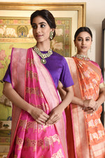 Load image into Gallery viewer, Banarasi Silk Nandi Palla Saree
