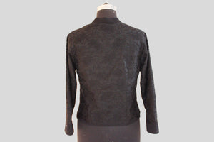 Dupion Silk Gulistan Resham Jaal Embroidered Black Jacket