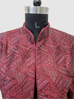 Load image into Gallery viewer, Dupion Silk Distant Triangles Embroidered Jacket
