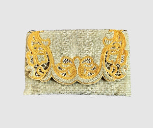 The Decoupage Silver Clutch