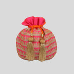 Load image into Gallery viewer, Matka Shave Dupion Potliwith Kangaroo Line Design
