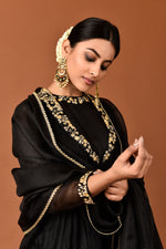 Load image into Gallery viewer, Kota Silk Pintac Tunic With Zardori Flower Broder Embroidery With Palazzo &amp; Dupatta Outfit
