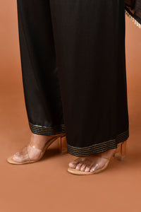 Kota Silk Pintac Tunic With Zardori Flower Broder Embroidery With Palazzo & Dupatta Outfit