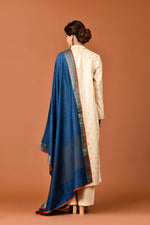 Load image into Gallery viewer, Muga Silk Zari Buti With Sequins Embroidery Sherwani Style With Palazzo &amp; Dupatta Outfit
