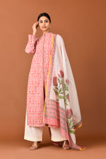 Load image into Gallery viewer, Banarasi Kota Gadh Print With Dori Embroidery Tunic With Palazzo &amp; Dupatta Outfit
