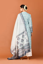 Load image into Gallery viewer, Banarasi Kota Tunic Rajnigandha Gadh Print With Sequins Highlighting With Palazzo And Dupatta Outfit
