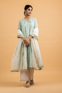 Kota Choga Off White Khadi Print With Embroidery Highlighting Outfit