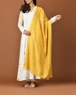 Load image into Gallery viewer, Pashmina Shawl With Zari Yellow Stole

