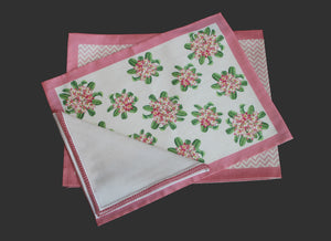 Semi Dupion Silk Champa Flower Cluster Digital Print Mat Set