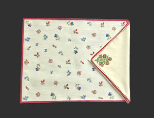Dupion Silk Digital Print Small Buti Off White Mat Set