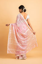 Load image into Gallery viewer, Kota Silk Off White White Khadi Print With Dori Pearl Embroidery Saree
