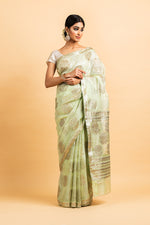 Load image into Gallery viewer, Kota Silk Gold and Silver Foil Print Buta With Dori Embroidery Saree
